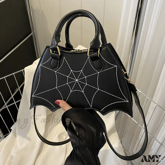 Bat Novelty Wingcreative Bag Women’s Crossbody Fashion Pu Leather Halloween Black