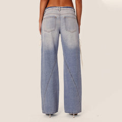 Side Bandage Low Rise Baggy Pant