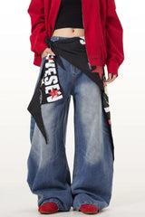 Vintage Lightweight Cargo High Waist Flare Jeans