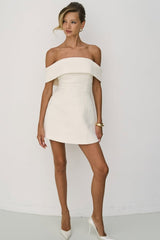 Sexy Backless Off-Shoulder Solid Bodycon Party Dress