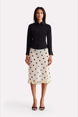 Polka Dot High Waist A-Line Skirt