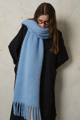 Wool Blend Fringed Christmas Scarf