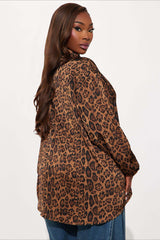 Leopard Print Loose Retro Blouse