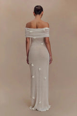 Floral Off-Shoulder Strapless Maxi Party Dress