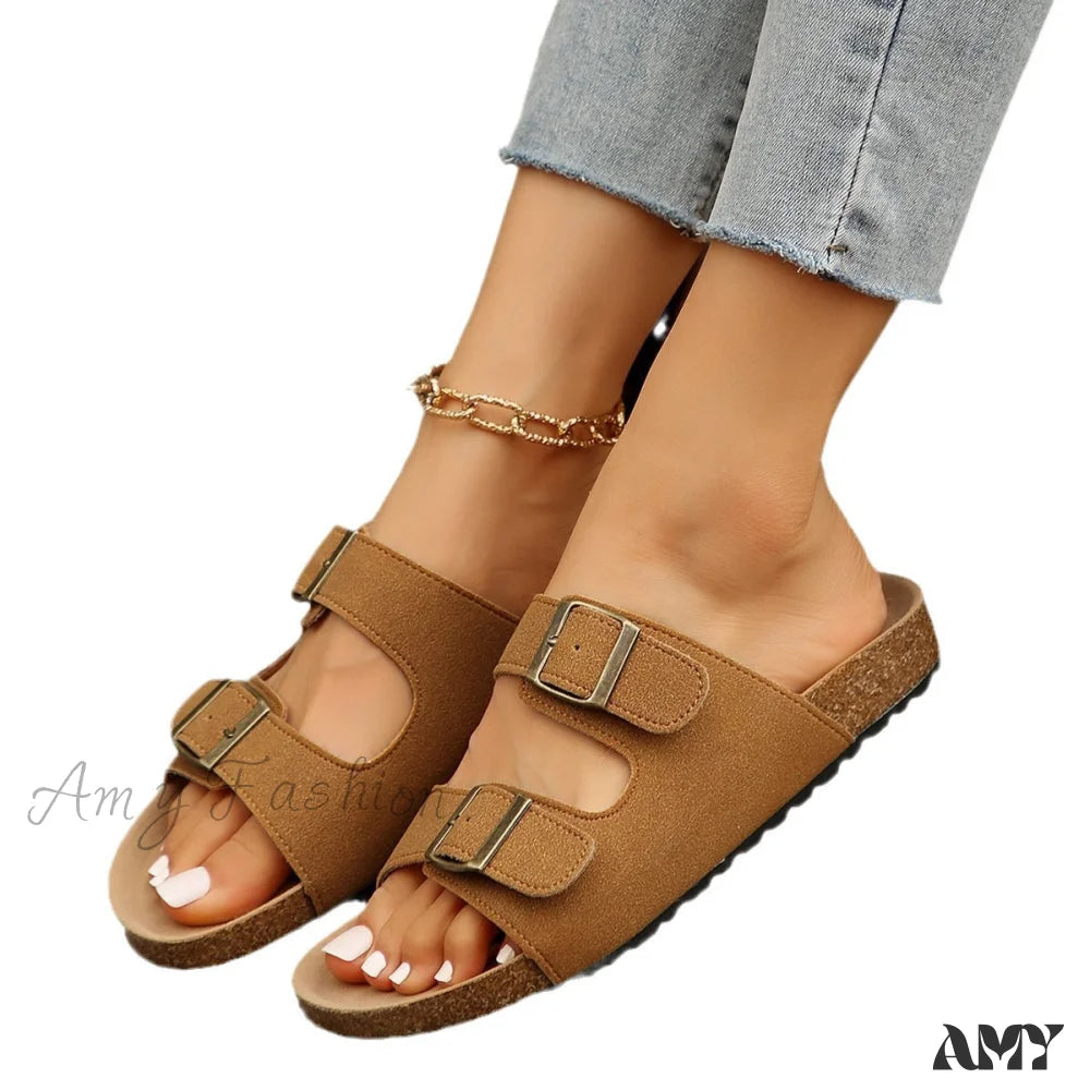 Belt Buckle Flat Summer Beach Sandals New Women’s Shoes