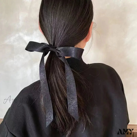 Black Bow Ribbon Top Clip Christmas Hair Accessory