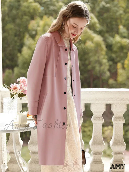 British Mid-Length High-Grade Gentle Retro Turn-Down Collar Coat