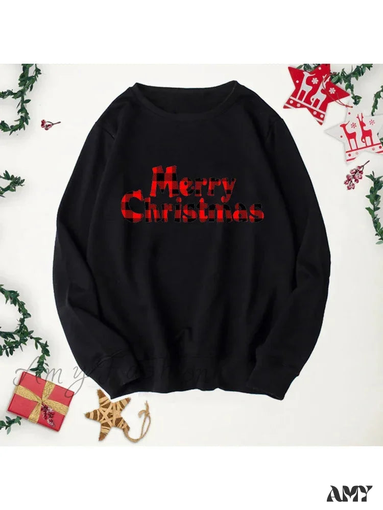 Buffalo Plaid Trees Christmas Hoodie Black4 / S