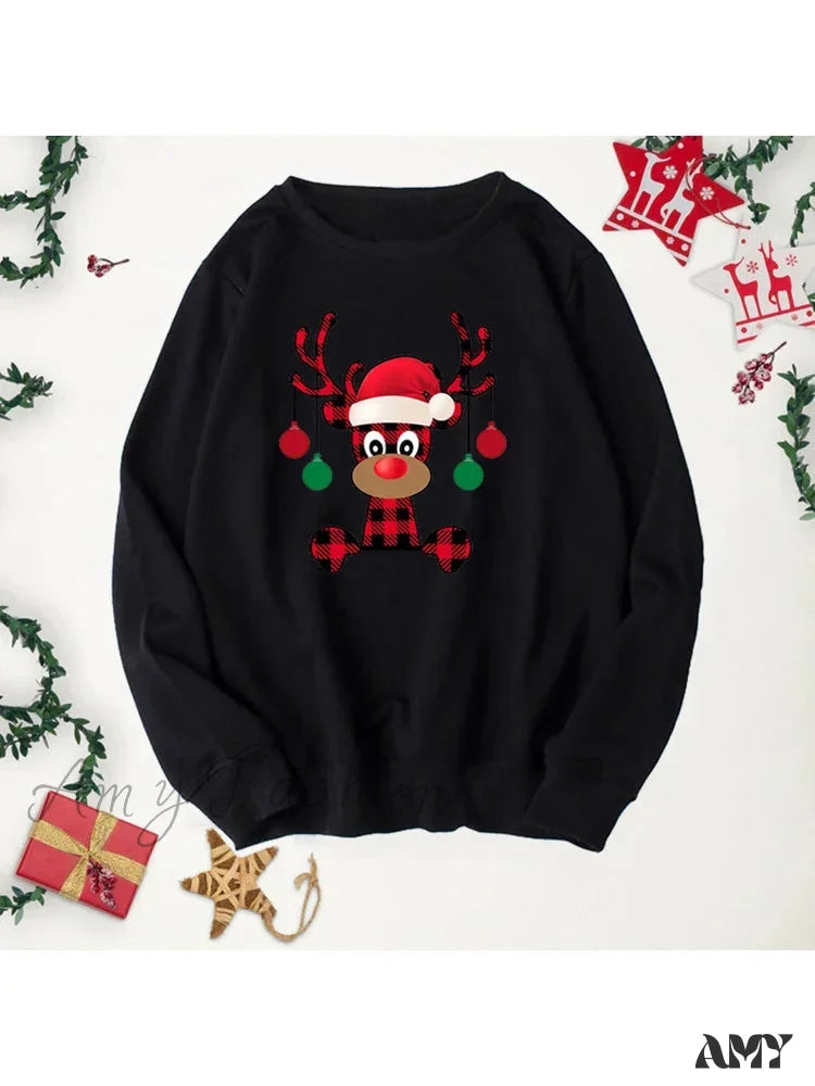 Buffalo Plaid Trees Christmas Hoodie Black9 / S