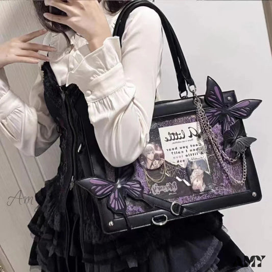 Butterfly Y2K Diy Web Transparent Letter Bag Spider Fashion Labyrinth