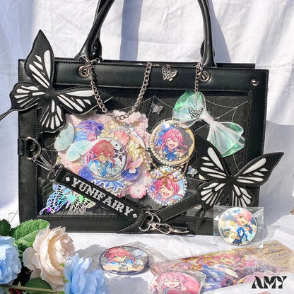 Butterfly Y2K Diy Web Transparent Letter Bag Spider Fashion Labyrinth