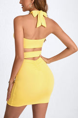 Cutout Halter Slim Mini Bodycon Dress