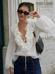 Elegant Tiered Ruffles Blouse