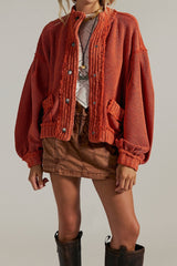 Slouchy Old Money Retro Loose Knit Cardigan