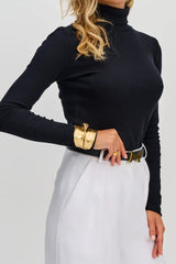 Turtleneck Ribbed Slim Knit Long Sleeve Base Layer