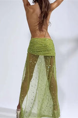 Sequin Cami Asymmetrical Bodycon Party Dress