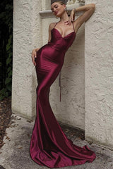 Solid Backless Cami Bodycon Maxi Party Dress
