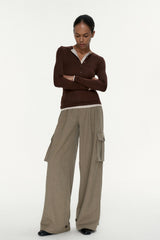 Henley Neck Two-in-One Knit Top