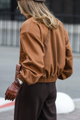 Zipper Suede Warm Street-Style Jacket