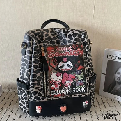 Cartoon Fashion Y2K Leopard Bag Kuromi Vintage Gothic Charming Luxury Shoulder Print