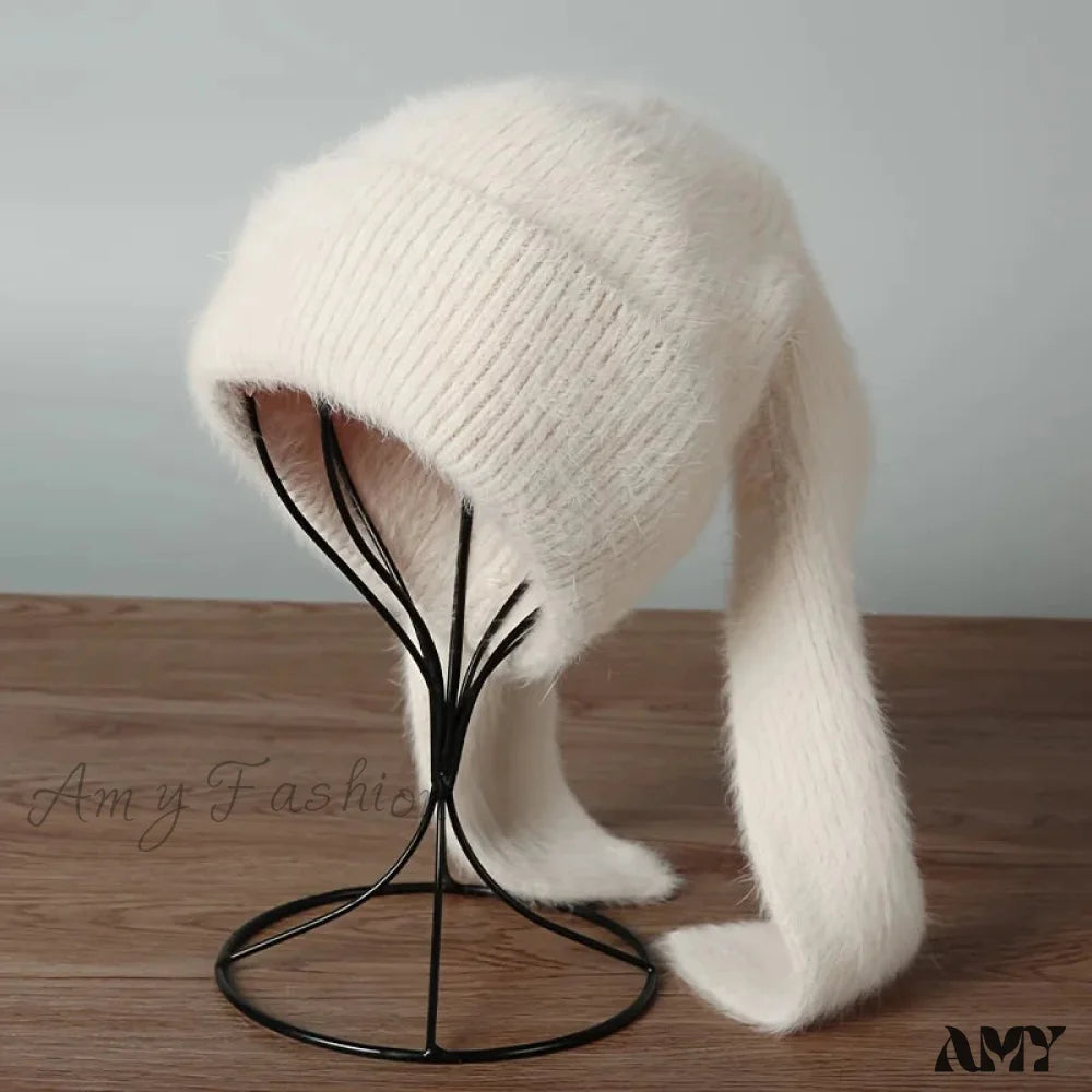 Cashmere Knitted Ear Protection Hat - High-End Gift Beige / One Size