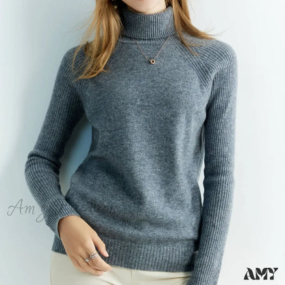 Cashmere Women’s Knitted 100% Merino Wool Long Sleeve Vintage Autumn Winter Clothes Cozy Sweater