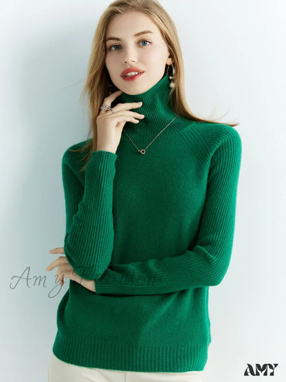 Cashmere Women’s Knitted 100% Merino Wool Long Sleeve Vintage Autumn Winter Clothes Cozy Sweater