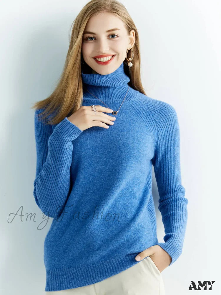 Cashmere Women’s Knitted 100% Merino Wool Long Sleeve Vintage Autumn Winter Clothes Cozy Sweater