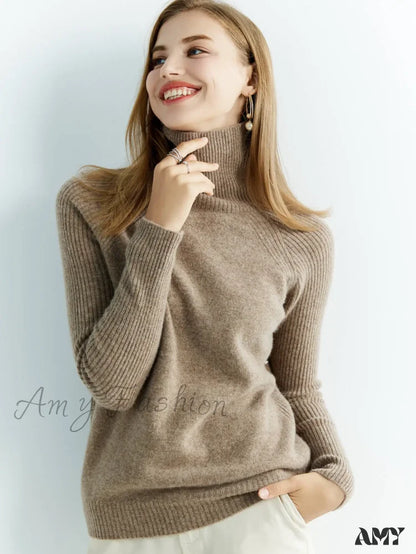 Cashmere Women’s Knitted 100% Merino Wool Long Sleeve Vintage Autumn Winter Clothes Cozy Sweater