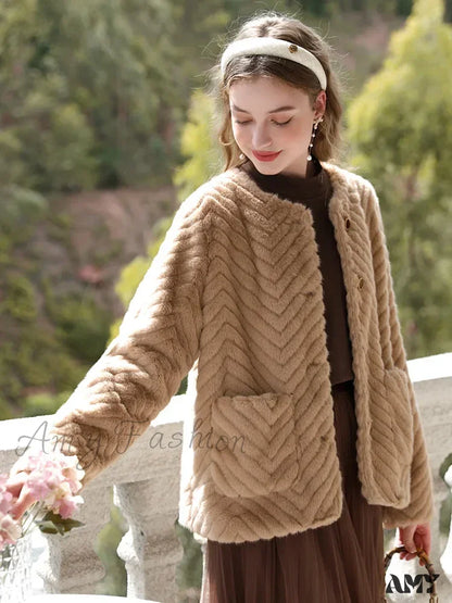 Casual Basics Lazy Shearling Hairy Vintage Quality Outwear Coat