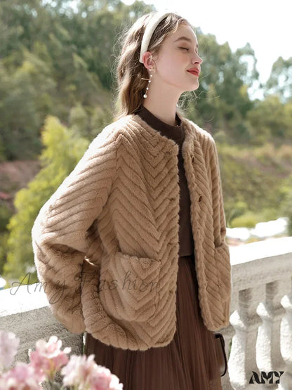 Casual Basics Lazy Shearling Hairy Vintage Quality Outwear Coat