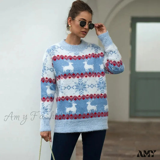 Casual Christmas Sweater For Couples - Loose Knitwear Warm Thicken Matching