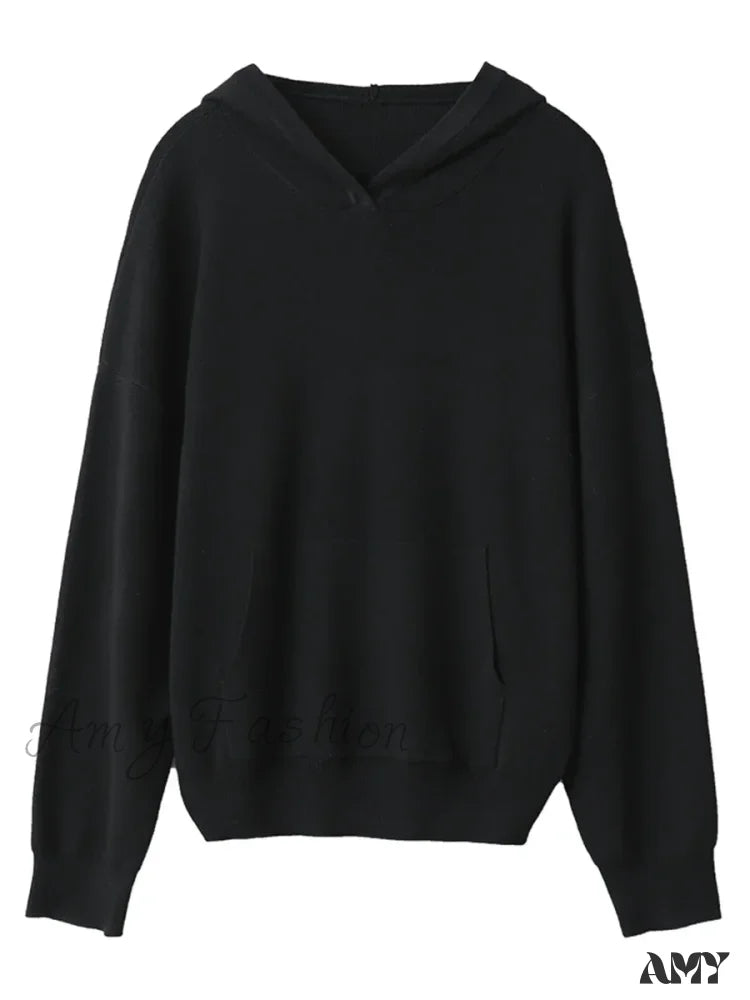 Casual Cozy Comfortable Trendy Soft Elegant Stylish Classic Hoodies Black / S