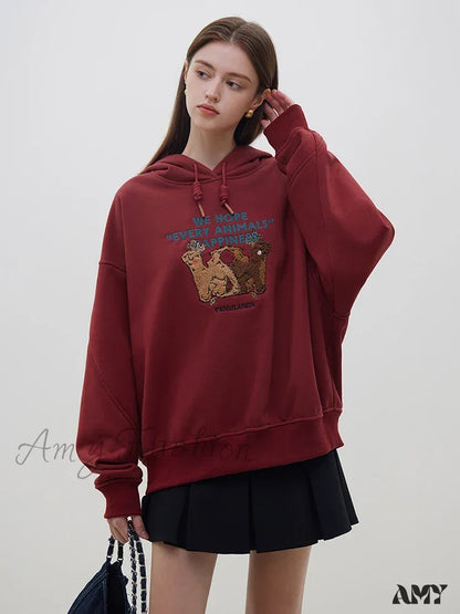 Casual Cozy Comfortable Trendy Stylish Classic Elegant Chic Hoodies Red / S