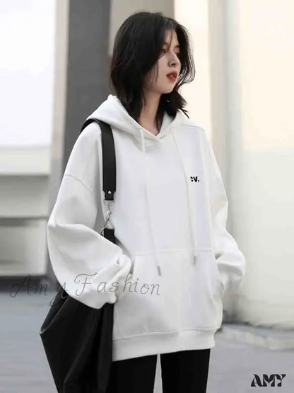 Casual Hooded Plush Loose Warm Cozy Trendy Stylish Elegant Hoodies