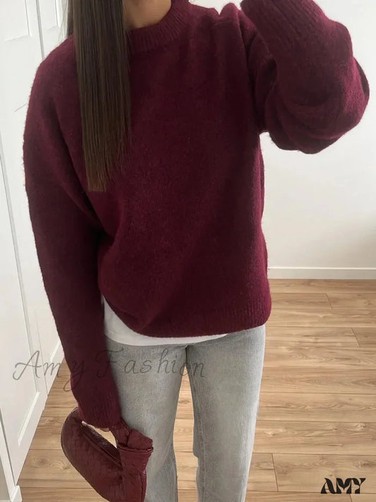 Casual Knitted Long Sleeved Loose Christmas Sweater