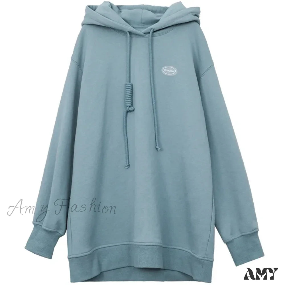 Casual Loose Trendy Comfortable Stylish Cozy Elegant Chic Hoodies Light Blue / L