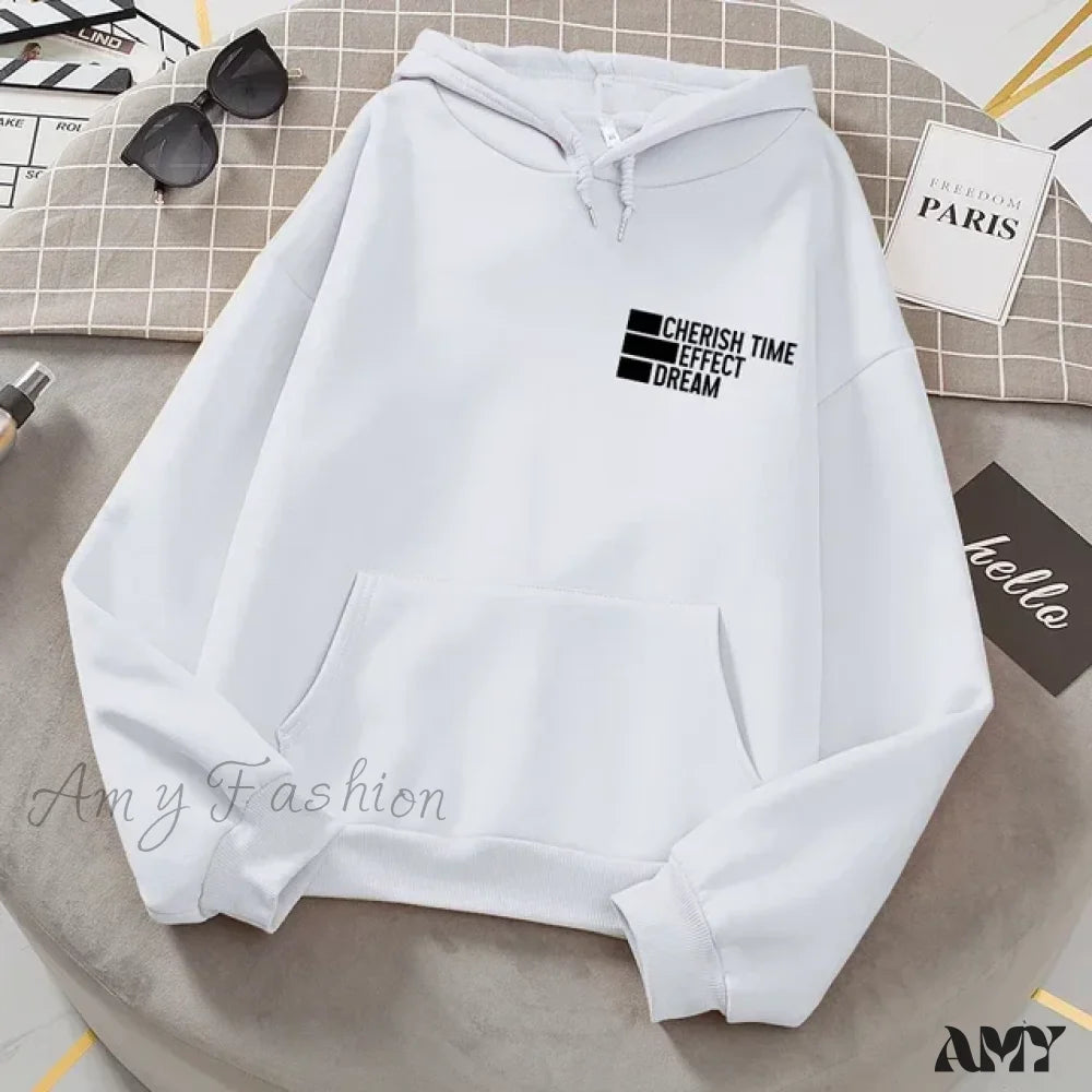 Casual Oversize Comfortable Warm Trendy Stylish Soft Cozy Hoodies White / S