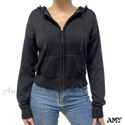 Casual Solid Color Comfortable Cozy Trendy Elegant Classic Hoodies Black / S