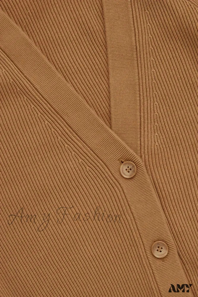 Casual V-Neck Ribbed Bat-Sleeve Soft Comfortable Cozy Elegant Lightweight Cardigan