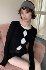 Romantic Cotton Cropped Long Sleeve Fitted Base Layer