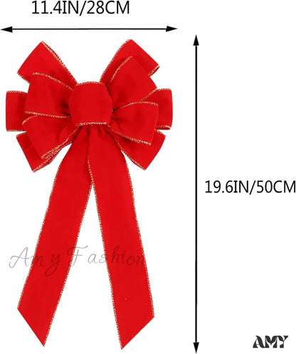 Christmas Bow Outdoor Decorations - Set Of 2