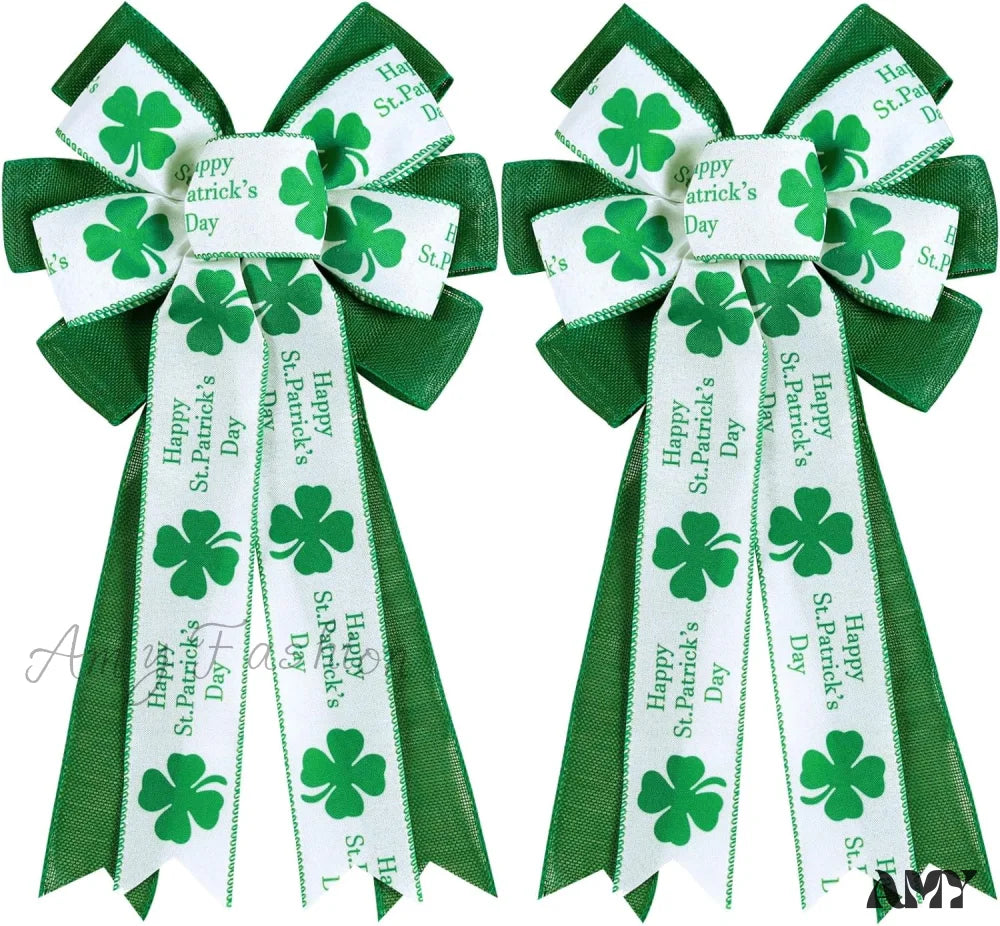 Christmas Bow Outdoor Decorations - Set Of 2 Green