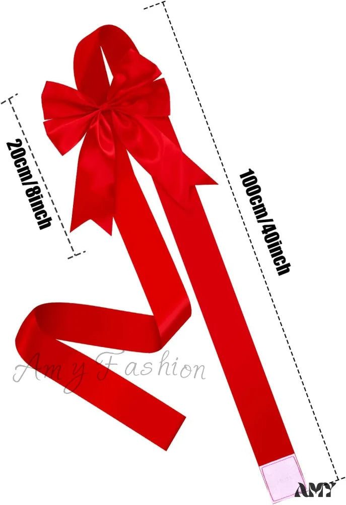 Christmas Cabinet Festive Door Ribbons - Red