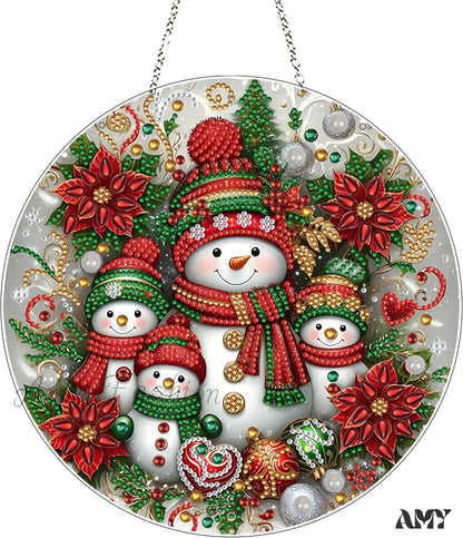 Christmas Diamond Art Painting Wreath Kit - Snowman Snowman-1