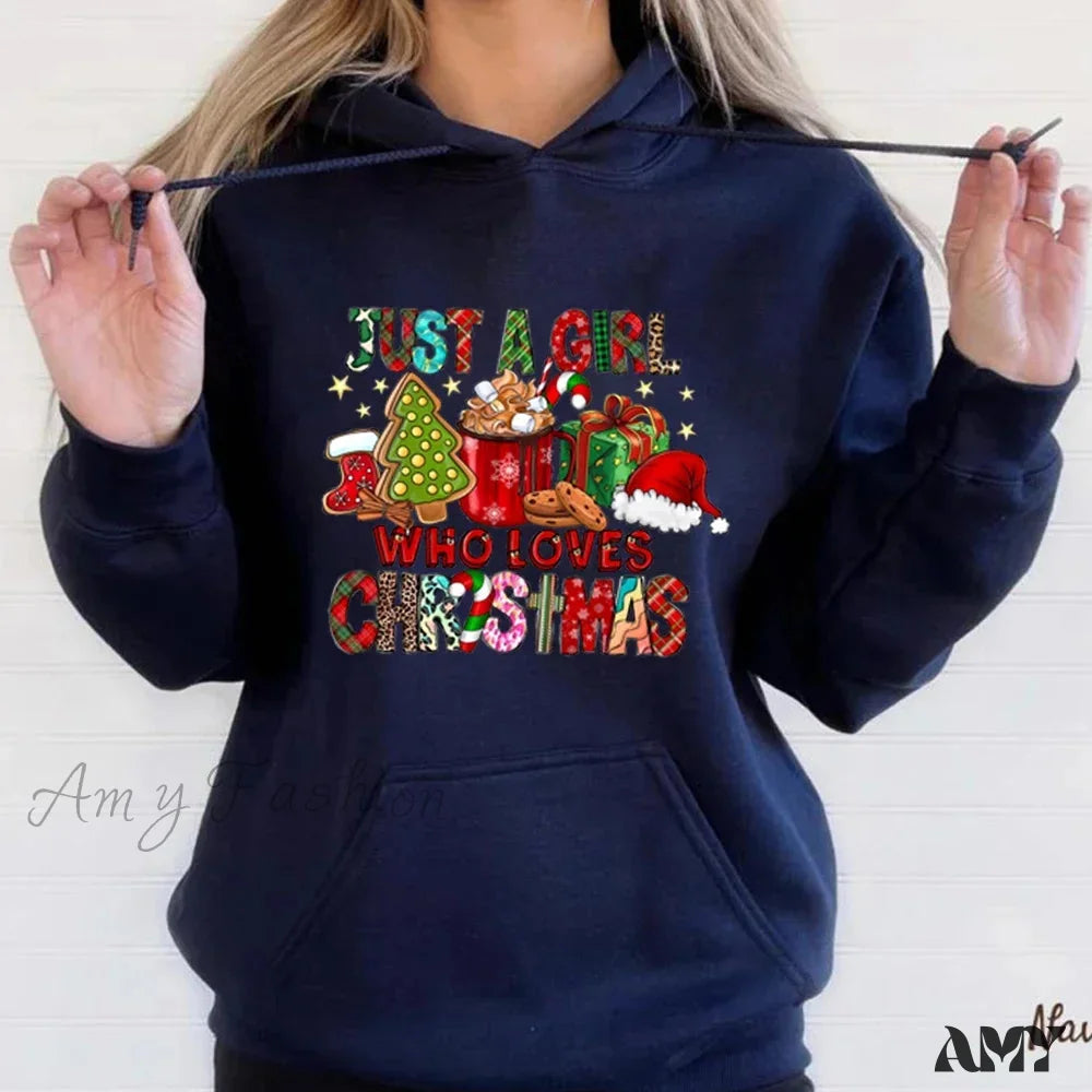 Christmas Holiday Lover Gift Hoodie Navy Blue / S