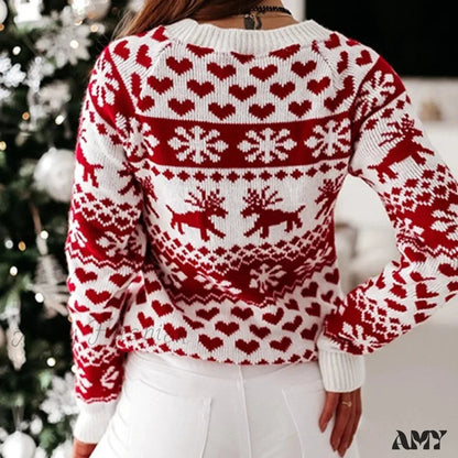 Christmas Knitting Soft Warm Knitwear Full Sleeve Casual Sweater