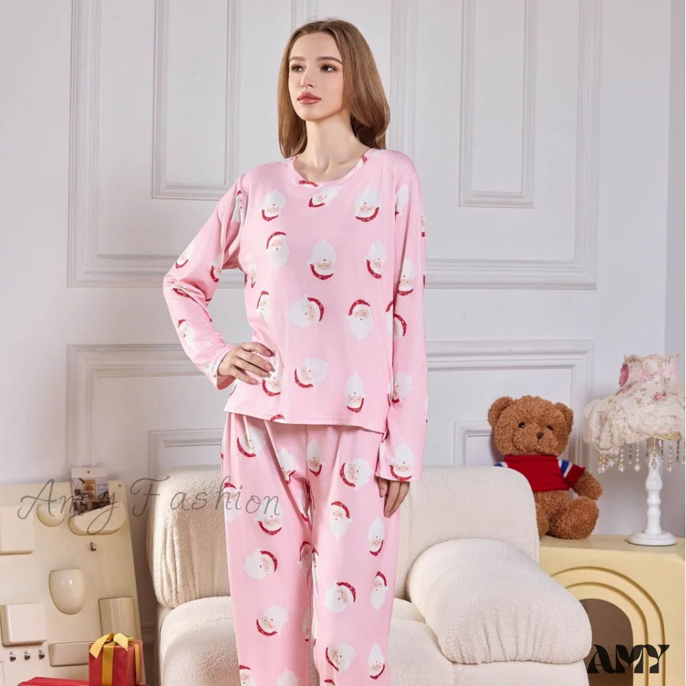 Christmas New Year Milk Silk Two-Piece Homewear Suit