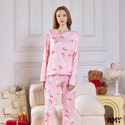 Christmas New Year Milk Silk Two-Piece Homewear Suit