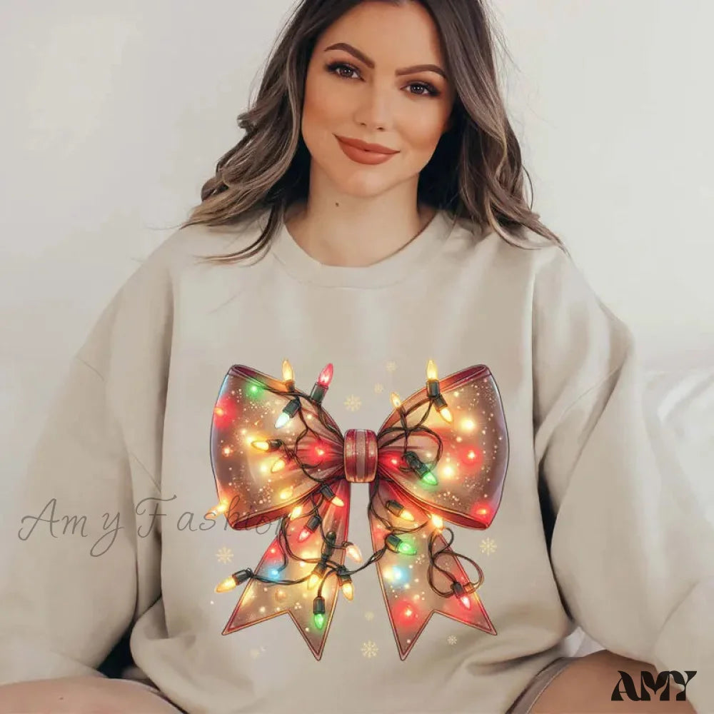 Coquette Bow Oversized Christmas Hoodie